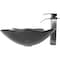 Novatto Clear Grey Slipper Glass Vessel Sink and Faucet Set in Gun Metal NSFC-324G136GM - alternate 3